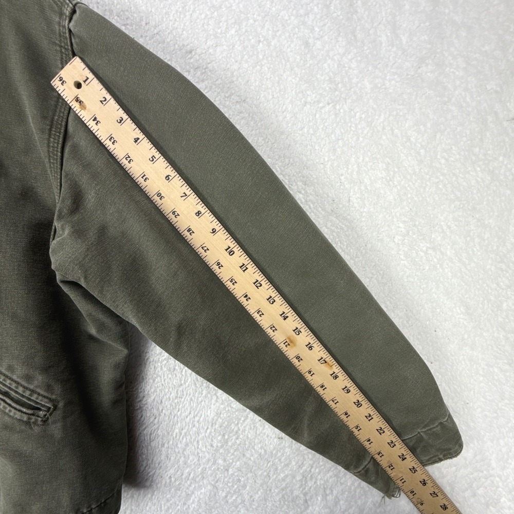 Carhartt Detroit Jacket Blanket Lined Mens XL J76 MOS Moss Green Faded - Picture 9 of 16